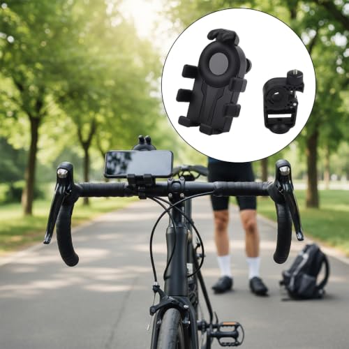 FABULETTA Shockproof Bike Phone Mount with Air Cushion Vibration Dampener, Eight Claw Anti Shake Grip, 360 Degree Rotating Phone Stand for Motorcycle Handlebar(Black) - color: Black