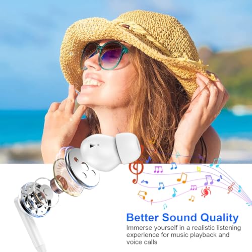 USB C Wired Earbuds Ear Buds for iPhone 17 16 Pro Max 16e 16 Plus 16Pro 15 - color: White
