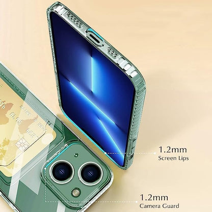 Compatible with iPhone 17 Pro Max Case with Card Holder, Clear Card Slot case, Ultra-Thin, Soft, Shockproof, Credit Card Protective Cover - size: iPhone 17 Pro Max