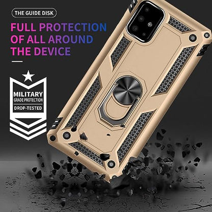 Samsung A71 5G Case, A71 5G Phone Case with Screen Protector, Military Grade Protective Cases with Ring for Samsung Galaxy A71 5G (Golden) - color: golden