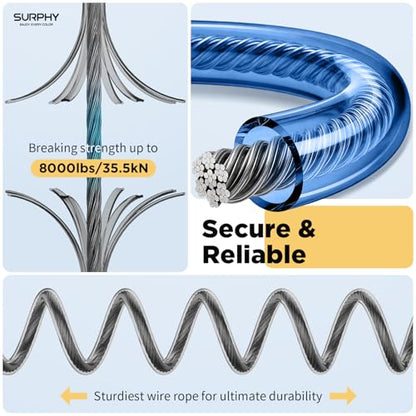 SURPHY Anti Theft Phone Strap, Phone Lanyard, Sturdy Steel Wire Keychain - color: P2- Blue & Black