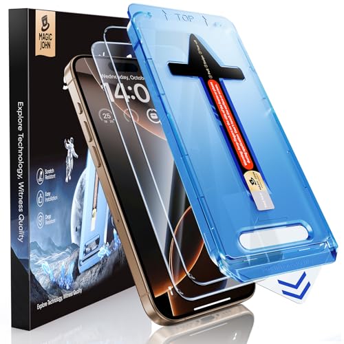 MAGIC JOHN Easy Installation for iPhone 16 Pro Screen Protector, 2 Pack - size: iPhone 16 Pro-6.3 inch