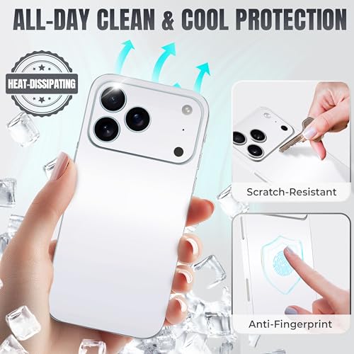 2Pcs Skin Wrap Compatible for iPhone 17 Pro – Slim Decal Vinyl Protective Film for Sides & Back – Sleek Fit, Premium Look – Compatible with All iPhone 17 Pro Cases - White - color: White