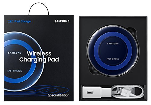 SAMSUNG Qi Certified Fast Charge Wireless Charger Pad (Special Edition) - US Version - Black/Blue