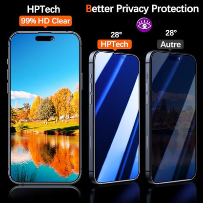 2 Pack Gradient Colorful Privacy Screen Protector for iPhone 15 Pro - color: Blue-iPhone 15 Pro