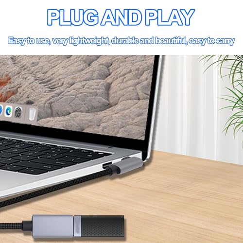 USB3.0 to Type-C OTG Adapter Cable 5GB Right Angled USB C Male to USB A Female Charge Data Transfer Connector Cable for Phone Laptop Tablet -30CM/1FT, 2 Pack (Left/Right Angle)