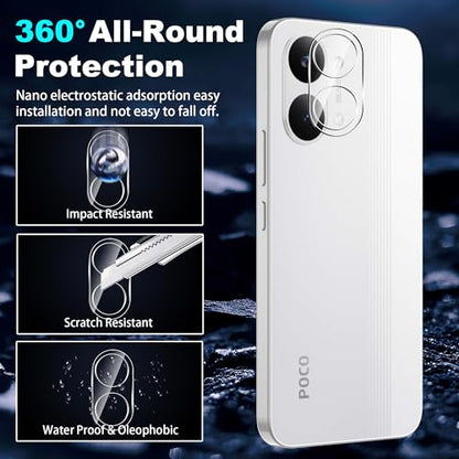 for Xiaomi Poco X8 Pro Max 5G Screen Protector with Camera Lens Protector, 9H Hardness Anti-Scratch Tempered Glass flim, Case Friendly, Anti-Fingerprint,Anti-Scratch (2+2 PACK) - color: Poco X8 Pro Max 5G