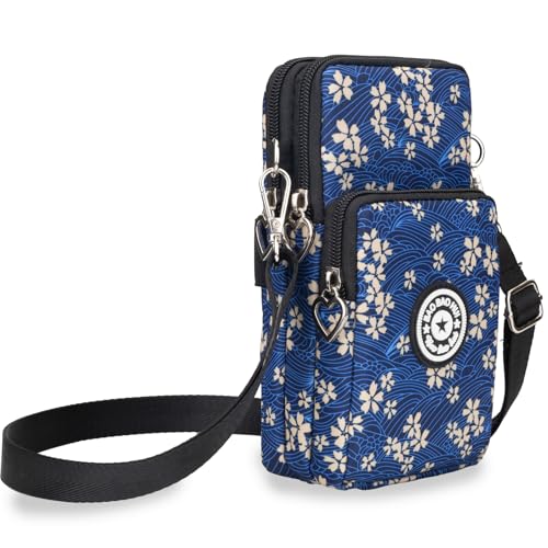 JANKS Small Crossbody Bags for Women Mini Cell Phone Purses Handbag Shoulder Bag - color: 013 White Flower