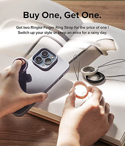 Ringke Camera and Phone Strap [Finger Ring Strap Black & Light Gray] - color: Black & Light Gray