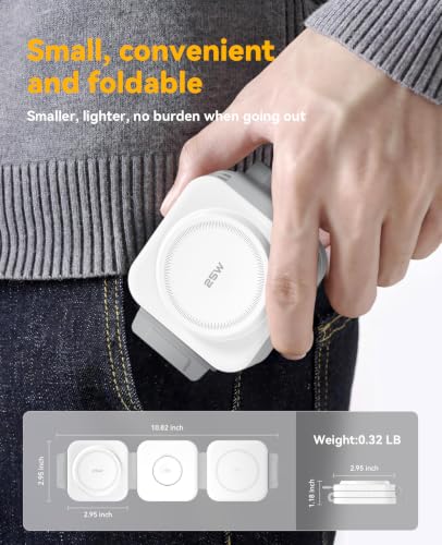 25W 3 in 1 Charging Station for Apple,Foldable Magnetic Wireless Charger - size: 25W White 1Pack
