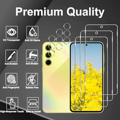 3+3 Pack for Samsung Galaxy A35 5G Screen Protector + Camera Lens Protector