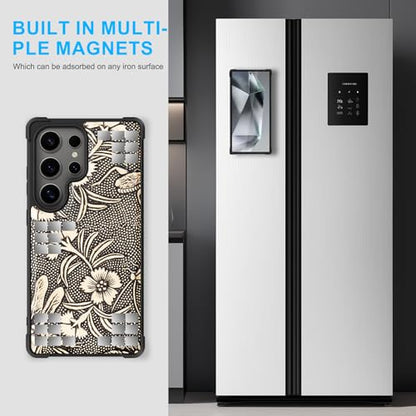 Magnetic Detachable Wallet Case for Samsung Galaxy S25 Ultra White | 2-in-1 Detachable, Genuine Leather, Flip Folio with Card Slots, RFID Blocking, Shockproof Protection - color: White, size: S25 Ultra - 6.9''