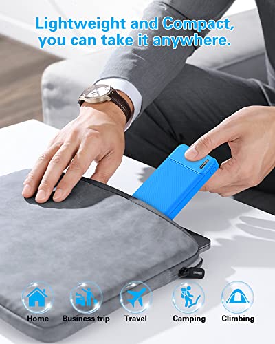 AsperX 2 Pack 10000mAh Portable Charger Dual USB Power Bank Battery Pack - color: Red+Blue