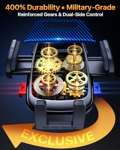 YRU 【2026 Best & Military-Grade】 360° Rotatable Suction Car Phone Holder Mount 【100+LBS Safest Strongest & Patent Certs】 Dashboard Windshield Vent Truck Stand for iPhone 18 17 Pro Max Samsung, Blue - color: Blue