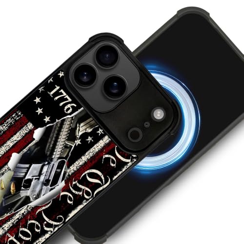 DJSOK Case for iPhone 17 Pro Max,Compatible with MagSafe,Anti-Scratch Shockproof Case,Classic American Flag 1776 We The People - color: Classic American Flag 1776 We The People, size: IPhone 17 Pro Max