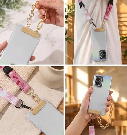 Bremorou 2 Pack Metal Phone Tether Tabs for CellPhone Gold Metal Phone Lanyard Tab Double Buckle Cellphone Lanyard Patch Thin Phones Strap Insert for Most Phones Cases
