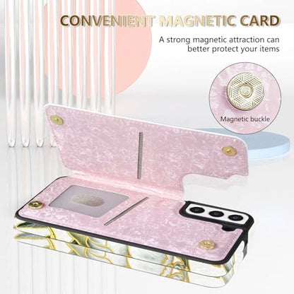 NNH Compatible with Samsung Galaxy S21 Wallet Case with RFID Blocking Card Slots Folio Flip PU Leather Kickstand Double Magnetic Clasp Design Cover for Galaxy S21(6.2 inch-Magnolia Flowers) - color: Magnolia Flowers, size: Galaxy S21 6.2 inch