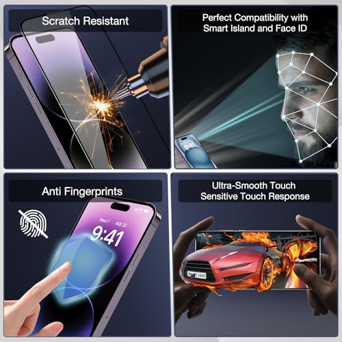 2-Pack Privacy Screen Protector for for iPhone 12 Pro and iPhone 12 6.1-inch, 9H Tempered Glass, Full Coverage, Anti-Fingerprint, Auto Dust-Elimination, No Bubble, Easy Installation - size: for iPhone 12 Pro / iPhone 12