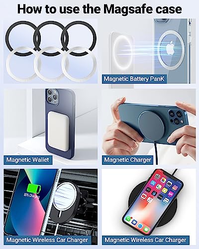KALAPOP Magnetic Wireless Charging Magsafe Ring-6 PCS,Ultra-Thin(0.4mm) Magsafe Sticker,Compatible with iPhone 18 pro/17/Air/16/15/14/13,Samsung Galaxy,Google Pixel,Magsafe Accessories-3Black&3Silver - color: Black&silver 6pcs
