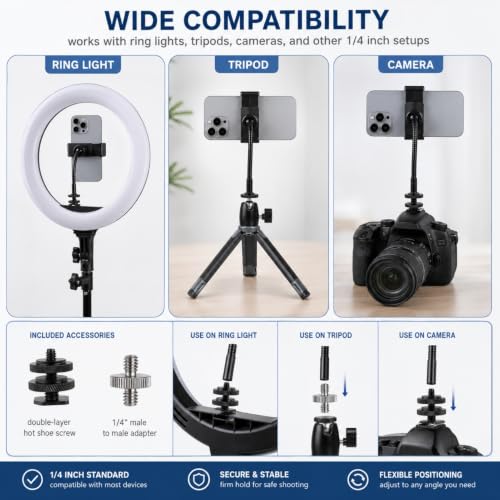 Ring Light Phone Holder with 1/4 Hot Shoe
