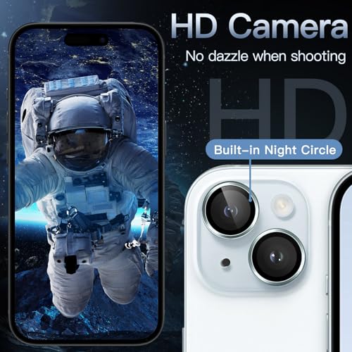 JETech Camera Lens Protector for iPhone 15/15 Plus, Blue, 1 Set - color: Blue