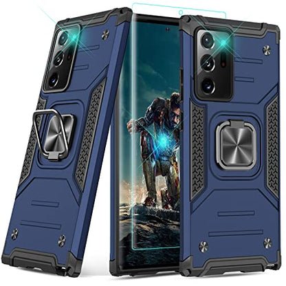 YmhxcY Galaxy Note 20 Ultra 5G Case with Self Healing Flexible TPU Film[1 Pack] Rotating Holder Phone Case for Galaxy Note 20 Ultra-KK Pure Blue - color: Blue, size: Note 20 Ultra