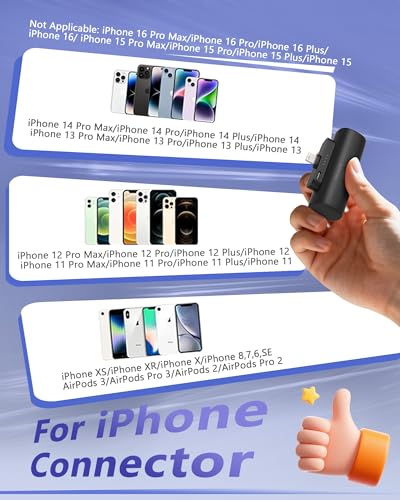 Miady 2-Pack Mini Portable Charger Built-in Connector Compact Battery Pack - color: Black+White