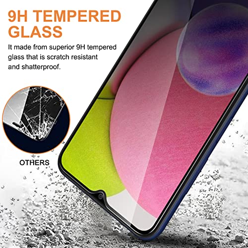 [2+2 Pack] Privacy Screen Protector for Samsung Galaxy A03S/A02S with Camera Lens Protector, Anti-Spy Screen Protector Tempered Glass 9H Hardness Compatible with Samsung Galaxy A03S/A02S 6.5-Inch (US - size: Samsung Galaxy A03S/A02S 6.5 inches