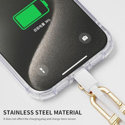 Phone Tether Tab, 360° Rotation Ultra-thin 0.2mm Bending Design Universal Stainless Steel Phone Lanyard Tab Without Adhesive,Metal Phone Lanyard Replacement Patch for Cell Phone (Silver) - color: H