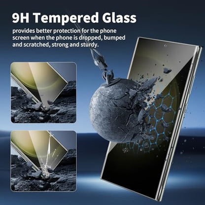 2 Pack For Samsung Galaxy S23 Ultra Privacy Screen Protector, 9H Hardness Anti-Spy Tempered Glass, Scratch-Resistant ，Anti-fingerprint，bubble free, easy install
