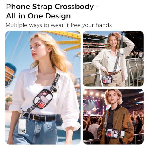 Tiostep Small Clear Bag for Stadium Events Crossbody Mini Clear Purse - color: Print Black, size: Medium