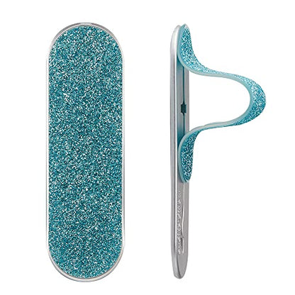 Momostick Flatstick, Cell Phone Finger Grip Strap Holder for Hand, Cell Phone Stand, New Slim Finger Loop Selfie Grip Compatible with Most Smartphones - Glitter Sky Blue - color: Glitter Sky Blue