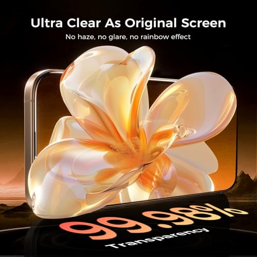 Zeniss NeverBreak 9H+ Hardness for iPhone 16 Pro Max Screen Protector 12FT Military Grade Protection (Scratch, Shatter, Drop Resistance) Tempered Glass 6.9", 2 Pack with De-Bubble Card, Clear - size: iPhone 16 Pro Max