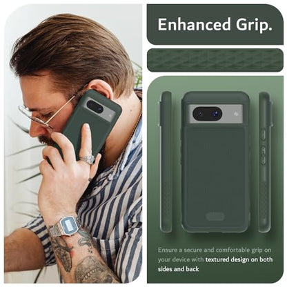TUDIA MergeGrip [Military Grade] Designed for Google Pixel 8 Case (2023) - [Drop Tested] Dual Layer Shockproof Slim Rugged Tough Heavy Duty Protective Phone Cases Cover - Pine Green - color: Pine Green, size: Standard Pixel 8