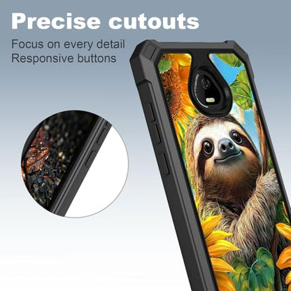 for Schok Volt Sv67q Sv67332 Case with Screen Protector, Military Grade Drop Protection, Dual Layer Hybrid Shockproof Protection TPU Phone Case for Schok Volt Sv67q, Cute Sloth - color: Cute Sloth