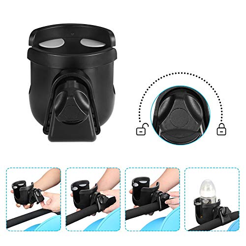 Accmor Stroller Cup Holder, Drinks Holder Bike Walker Wheelchair - color: All Black