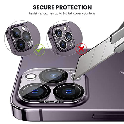 Tensea [3Pcs] for iPhone 14 Pro / 14 Pro Max Camera Screen Protector, Tempered Glass Film Camera Cover Lens Protector, Full Edge to Edge, HD Clear, Case Friendly for iPhone 14Pro 6.1"/ 14 ProMax 6.7" - size: for iPhone 14 Pro/14 Pro Max