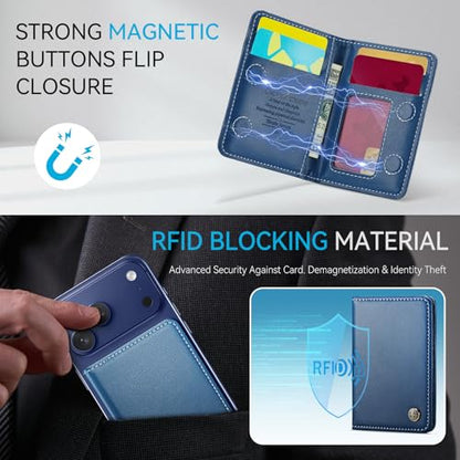 Defencase for Magsafe Wallet Magnetic Card Holder RFID Blocking, Dark Blue - color: Fashion Dark Blue
