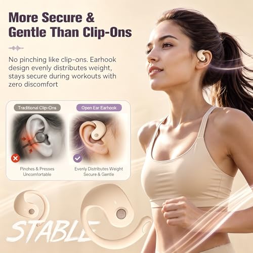 Xmenha Over The Ear Earbuds Open Ear Headphones Over The Ear Headphones - color: Nude, style: Normal