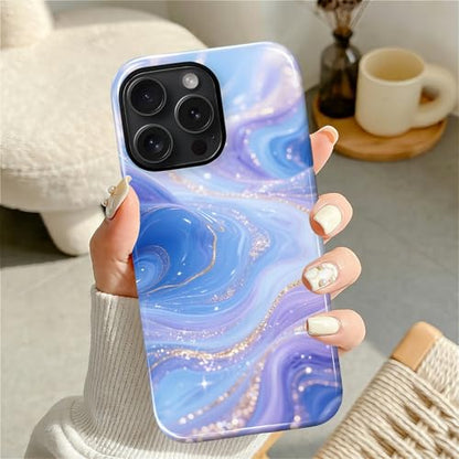 Case for iPhone 15 Pro, Shockproof Hybrid Protective Phone Case, Dual-Layer Drop Protection Anti-Scratch, Blue Purple Fluid - color: Blue Purple Fluid, size: iPhone 15 Pro