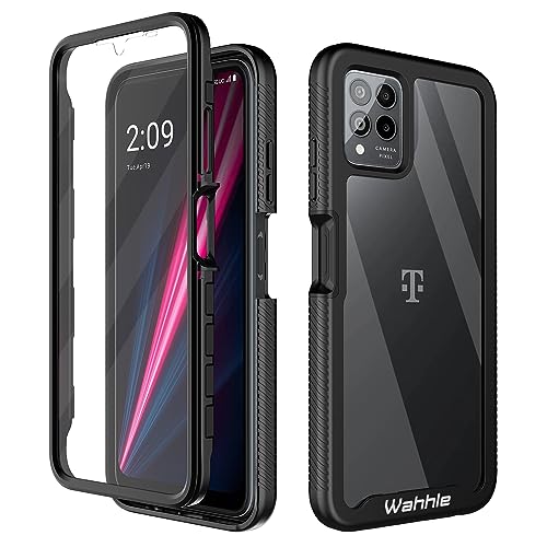 Compatible with T-Mobile Revvl 6 Pro 5G Case, Built in Screen Protector Full Body Shockproof Slim Fit Bumper Protective Phone Cover for T-Mobile Revvl 6X Pro 5G Men Women-Black/Clear - size: T-Mobile Revvl 6 Pro