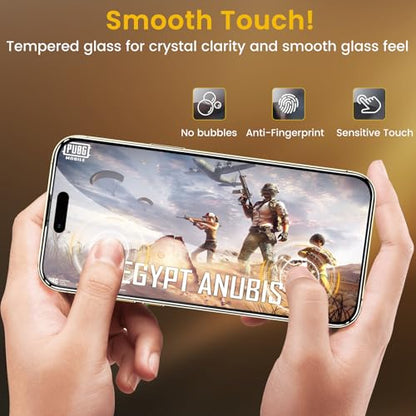 Romkasi 3 Pack Privacy Screen Protector for iPhone 17 Air 6.5 Inch with 3 Pack Camera Lens Protector, Anti Spy Tempered Glass Film, Anti-Scratch, Touch Sensitive, Case Friendly - color: iPhone 17 Air