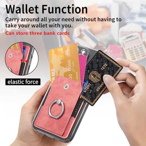 Card Holder for Phone Case, cell phone adhesive card holders,Pink
