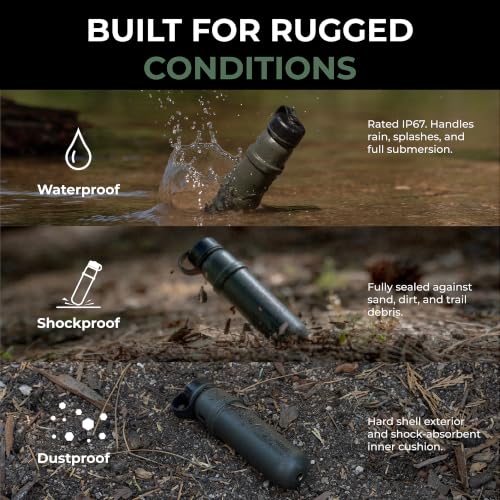 NESTOUT Rugged Power Bank, 5000mAh Outdoor Battery Pack, 15W USB C Fast Charging, Waterproof IP67, Durable Shockproof, Tactical Charger for Phone Military EDC Hiking Survival Camping (Olive Green) - color: Olive Green