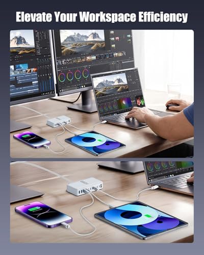 USB C Charger 880W USB C Charger Block,GaN IV 10-Port Charging Station Hub - color: White