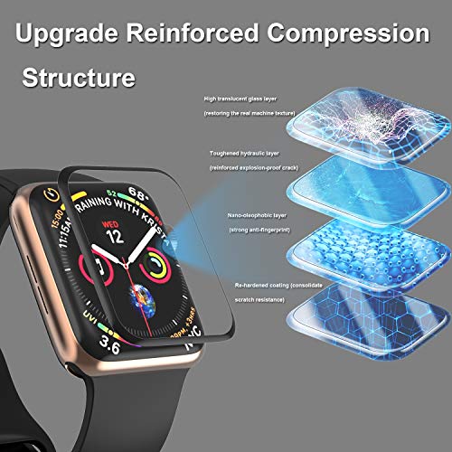 [2 Pack Tempered Glass Screen Protector for Apple Watch SE 3 /SE 2 Series 6//5/4 40mm, 3D Full Coverage [Easy Installation Frame] Waterproof Bubble-Free HD Clear Film for iWatch 40mm - size: 40mm