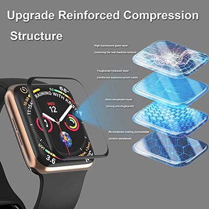 [2 Pack Tempered Glass Screen Protector for Apple Watch SE 3 /SE 2 Series 6//5/4 40mm, 3D Full Coverage [Easy Installation Frame] Waterproof Bubble-Free HD Clear Film for iWatch 40mm - size: 40mm