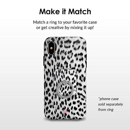 Velvet Caviar Cell Phone Ring Holder - Finger Ring & Stand - Improves Phone Grip Compatible with iPhone, Galaxy and Most Cases (Except Silicone/Leather) - Snow Leopard - color: Snow Leopard