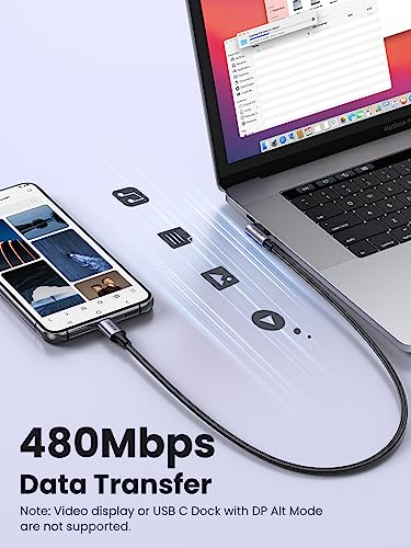 UGREEN 60W Right Angle USB C Cable, Fast Charging Cable, 10ft - size: 10ft