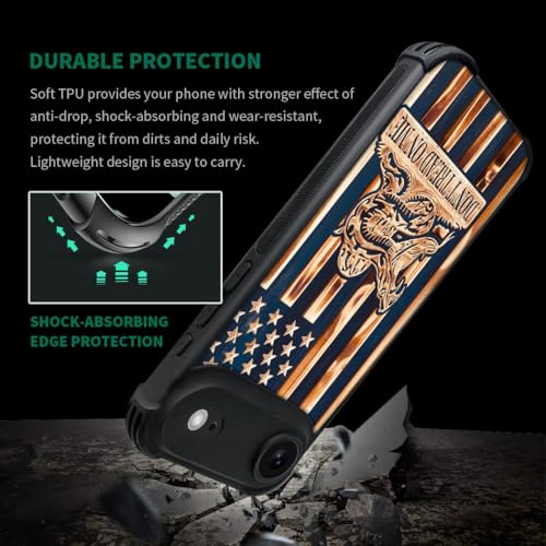 case for iPhone 17 Air,Compatible with Magsafe,All-Round Protection Shockproof Anti-Scratches TPU Case Cover-Dont Tread On Me Wood Grain American Flag - color: Dont tread on me Wood grain American flag, size: IPhone 17 Air